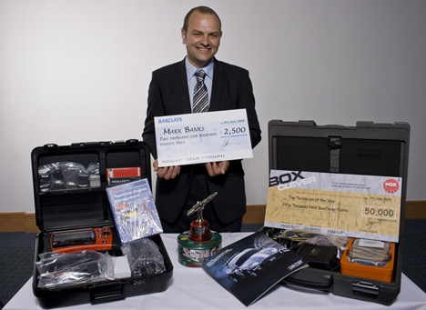 Mark Banks with his Top Technician 2008 prizes